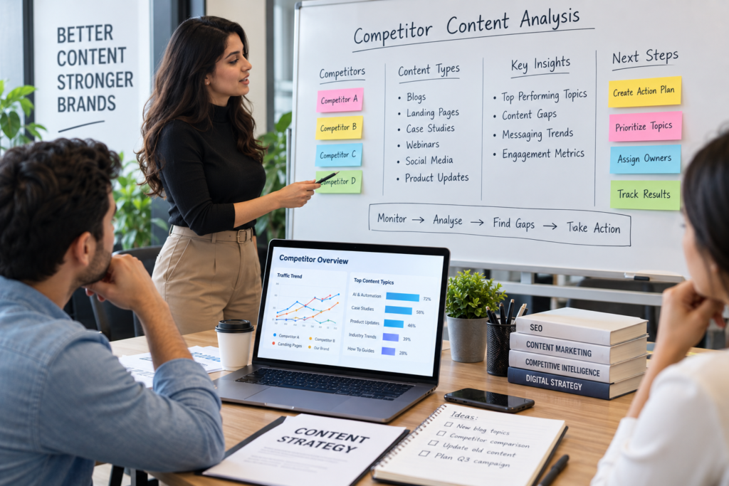 how to run a competitive content intelligence program - monitoring framework diagram